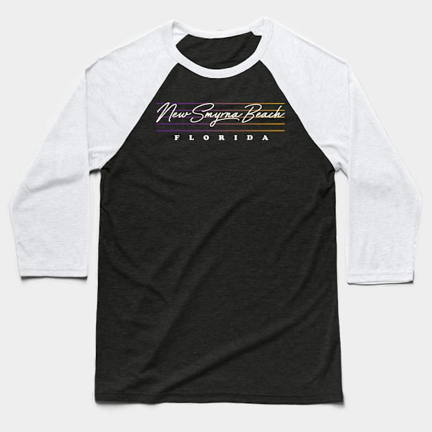 New Smyrna Beach Style Florida Baseball T-Shirt by Weirdcore